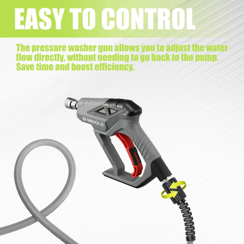 Sewer Jetter Kit For Pressure Washer 100 Ft Hose With Gun And Nozzles Including Button Nose Corner Rotating Jetting Orifice 4.0 4.5 M22 Adapter Quick Connect Plug Drain Cleaner For Clogged Lines