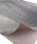 Close-up of Fiberglass Heat Shield Tape with Aluminum Backing, Self Adhesive 12 by 48 Inch Insulation Sheet for Extreme Heat Protection