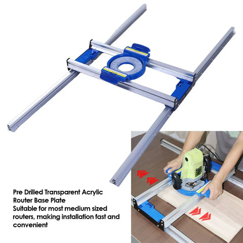 Aluminum Router Sled Kit With Precise Guide Rail And Low Friction Slide For Wood End Face Flattening Slab Jig in use