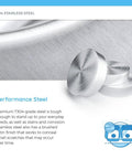 Close-up of ADA1823 Single Bowl Stainless Steel Sink material with brushed satin finish and corrosion resistance details.