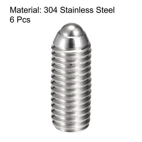 Bulletproof Ball Set Screws M10 X 25Mm 304 Stainless Steel Hardened Hex Socket Spring Plunger Bolts 6 Pack, close-up view.