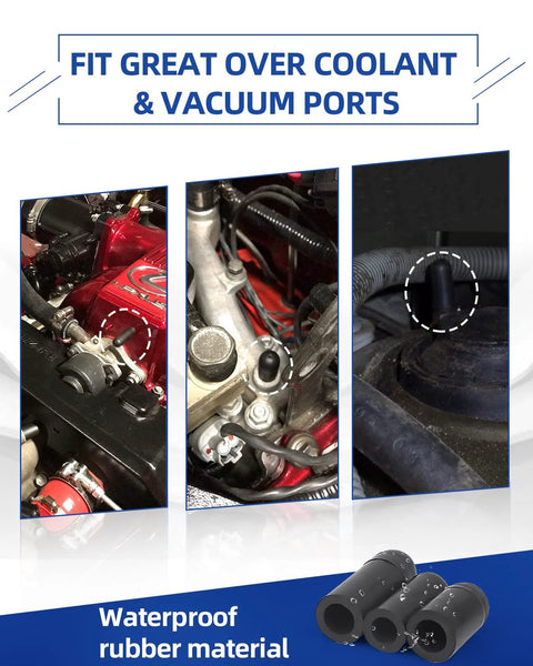 Black nylon vacuum connectors and hose end caps assortment kit; 115 connectors and 63 plugs for automotive vacuum ports