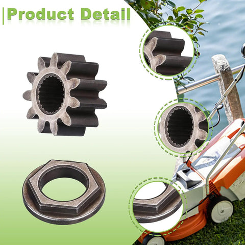 Heavy Duty Replacement Steering Shaft Pinion Gear And Bushing Kit For MTD Toro Cub Cadet Lawn Tractor with hex steel bushing.