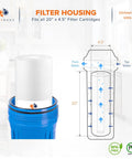 Five Micron Whole House Water Filter Cartridge 20 By 4.5 Inch Sediment Filter Replacement For DGD 5005 20 FP25B AP810 2 Keeps Sand Rust And Sediment Out 6 Pack with dimensions and installation guide
