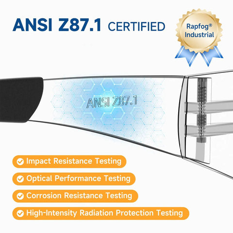 ANSI Z87 Certification details for Bulk Clear Safety Glasses With Ansi Z87 Certification For Construction And Laboratory Use 36 Pack Individually Wrapped