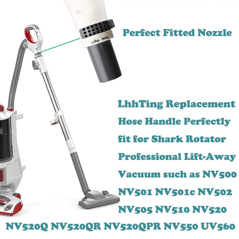 Replacement Hose Handle For Rotator Lift-Away Vacuum NV Series Pro Complete Burgundy Color shown attached to vacuum