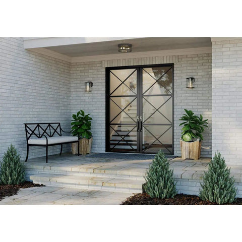 Two Light Outdoor Flush Mount Light In Antique Bronze With Clear Glass Diffuser on porch, enhancing farmhouse charm