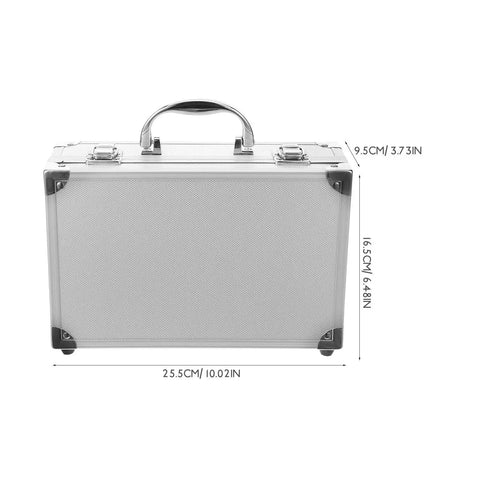 Hella Sturdy Aluminum Tool Case With Slick Carry Handle For General Hand Tools And Small Hardware Parts Sorting Organizer side view with dimensions