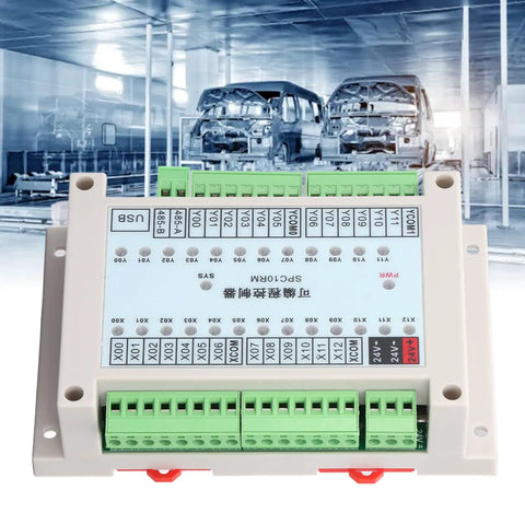 Programmable Logic Controller Featuring 13 Input And 12 Output Options For Straight Up Industrial Automation And Dead Simple Sequence Timing Plus Zero Hassle 24V DC Operation On Day One, viewed in industrial setting.