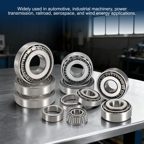 Beefy Tapered Roller Bearing Cone And Cup Set For High Load Machines 1.3 In Bore 2.68 In OD 0.87 In Thick Chrome Steel ABEC 3