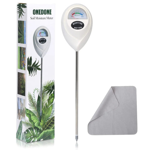 Moisture Meter For Soil And Plants With Stainless Steel Probe, Easy To Read Dial, Indoor And Outdoor Use, Includes Cleaning Cloth