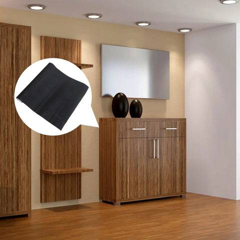No Sweat Peel And Stick Wallpaper For Kitchen Cabinets, self adhesive vinyl contact paper shown on wooden cabinet.
