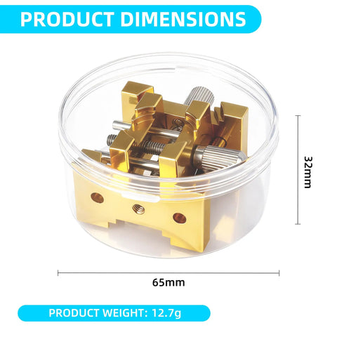 Brass Watch Movement Holder Set 2 Piece Pro Grade Tinkering Gear Multi Functional Metal Watch Repair Tool Kit dimensions