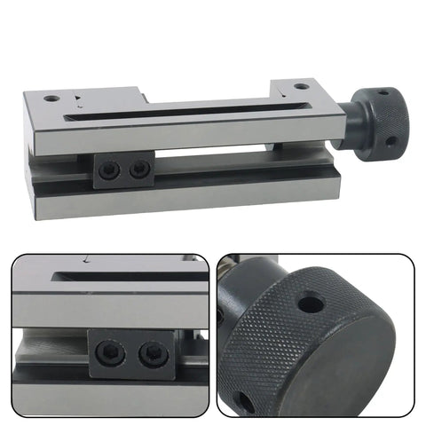 Heavy Duty Qgg50 Machine Vise For 2 Inch Surface Grinder CNC Milling close-up view with V slots and swivel base.