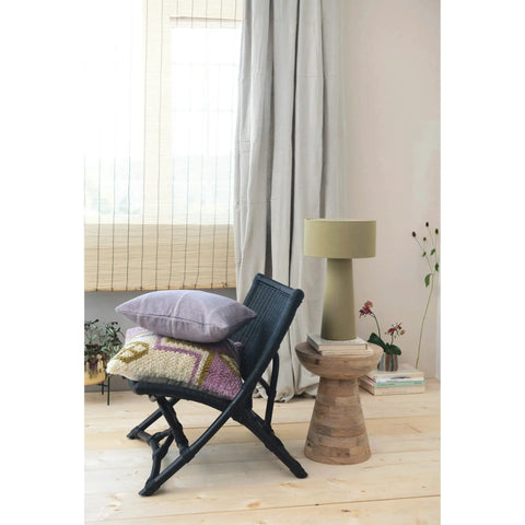 Olive Linen Blend Table Lamp With Inline Switch Modern Iron Base And Soft Linen Shade 12 Inch By 12 Inch By 20 Inch Six Foot Cord Vibe