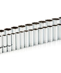 Deep 12 Point One Half Inch Drive Socket Set, 29 Piece, 10mm To 38mm, Deep Sockets For Hex And Square Fasteners in rows