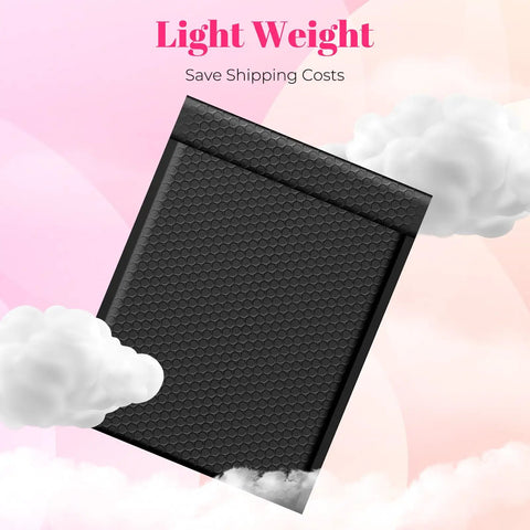 10x13 Inch Black Bubble Mailers 40 Pack Waterproof Padded Envelopes floating with clouds