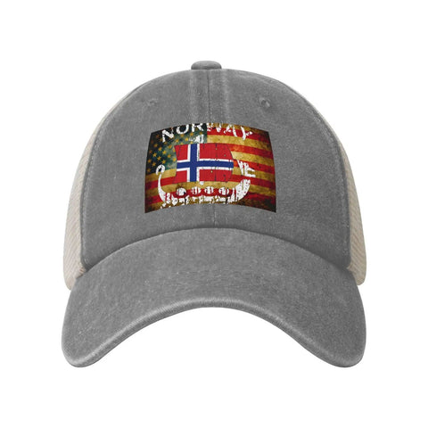 Unisex Dragon Boat Norway Flag Baseball Cap Gray Low Profile Dad Hat Go To Everyday Comfort Breathable 100 Percent Cotton Adjustable
