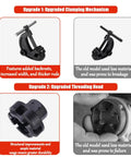 Upgrade details for Heavy Duty 2300W Electric Pipe Threader showing clamping mechanism and threading head improvements.