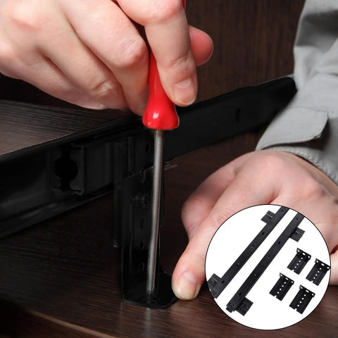 Installing Locking Drawer Slides Heavy Duty Full Extension Runners Side Mount Ball Bearing Rails Track Glides in black
