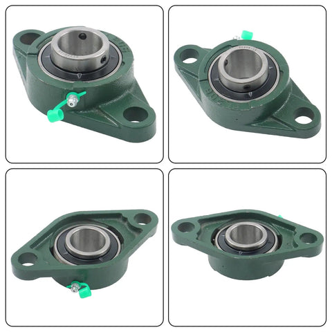 UCFL20619 Pillow Block Bearings Two Piece Set With One And Three Sixteenth Inch Bore Solid Cast Iron Base Self Aligning Heavy Duty
