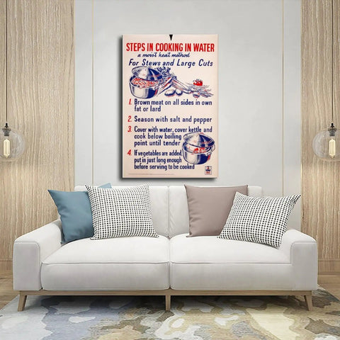World War II Homefront Nutrition Poster Canvas Wall Art Unframed 20x30 Inch for Living Room Office Decor above sofa