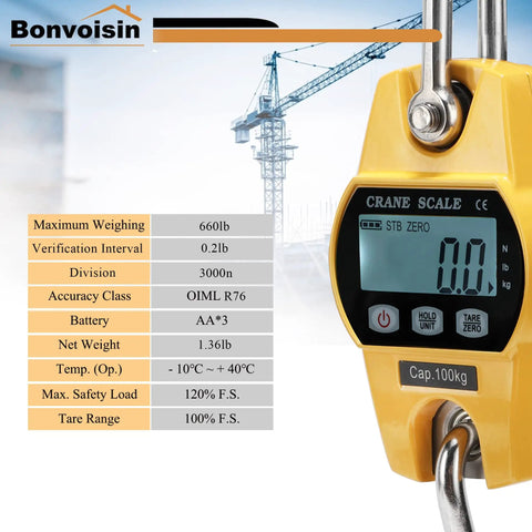 Straight Up Heavy Duty Digital Crane Scale Built Like A Tank For Ranch Grind Jobs With Remote Control Peak Hold Feature Bright Led Reading And 2000 Pound Max Load For Zero Hassle Lifting close-up of digital display with max weighing details