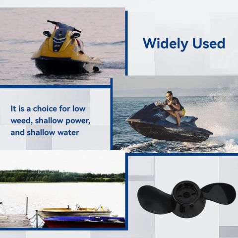 Two Blade Thickened Plastic Outboard Propeller Upgrade For 12V And 24V Motors with jet skis in shallow water