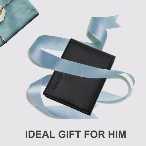 Ridiculously Sleek Slim RFID Blocking Wallet For Men With ID Window Front Pocket Bifold Card Holder Minimalist Money Organizer
