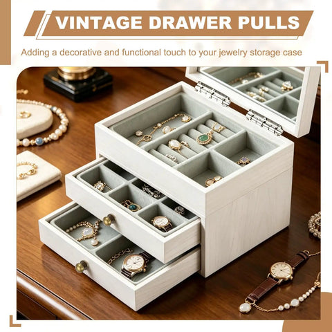 Killer 36 Pack Mini Drawer Pulls And Small Silver Cabinet Knobs With Sturdy Screws For Vintage Furniture Makeover Jewelry Drawers And Diy Builds That Serve That Sleek City Vibe in a jewelry storage box.