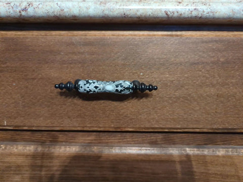 Six Pack 3 Inch Ceramic Drawer Knobs Black And White Rustic Style Drawer Pulls For Kitchen Cabinets And Furniture Hardware