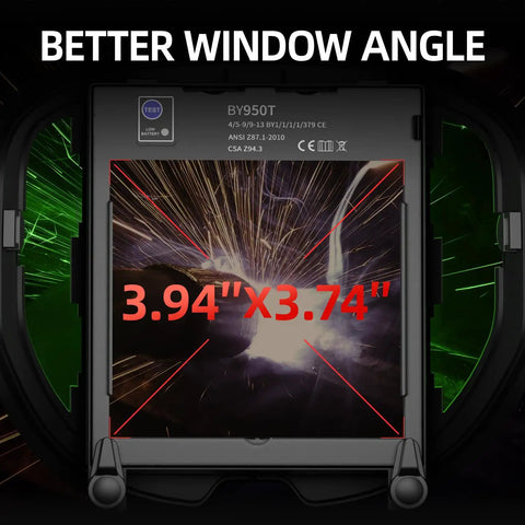 Top Notch Panoramic Welding Helmet With True Color View Solar Powered Auto Darkening Shield Large 3.94 By 3.74 Inch Viewing Window