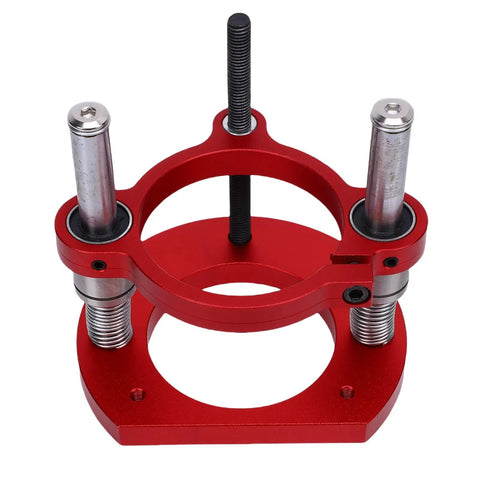 Router Lift Base With 2 Jaw Clamping System Pro Grade Aluminum Alloy Router Table Insert Plate Lifting Mechanism 70mm Stroke Red, front view