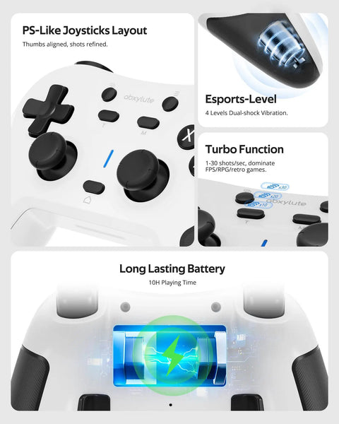 Wireless Gaming Controller With Broad Device Support For PC Switch iOS Android PS3 PS4 Steam Mac, design and features overview