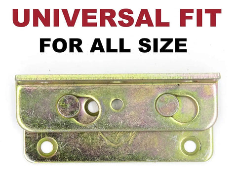 Heavy Duty Bed Rail Brackets Full Set Of 4, Rust Proof No Mortise connector fitting with mounting holes for wood beds.