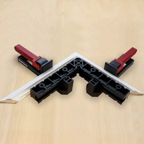 8 Inch Clamp Squares 90 Degree Positioning Corner Clamp For Woodworking Right Angle Clamps on a wooden surface
