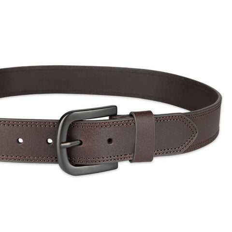 Leather Jeans Belt With Stitch Detailing And Prong Buckle One And A Half Inch Wide Brown Built To Last Workwear Belt Size 42