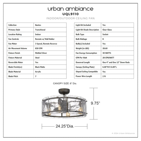 Slick Mid Century Modern Ceiling Fan With Brushed Silver Blades And Super Quiet Motor For Chill Living Room Atmosphere Featuring Handy Remote Control And Hassle Free Setup For Your Home with acrylic blades and mottled silver finish.