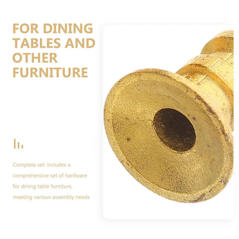 Golden Zinc Alloy And Copper Shelf Support Brackets 24 Sets close-up of a hidden table pin for furniture installation.
