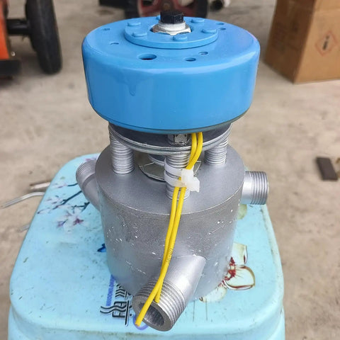 One Kilowatt Micro Hydroelectric Generator 220V Aluminum Alloy Water Turbine With Three PVC Connectors, front view