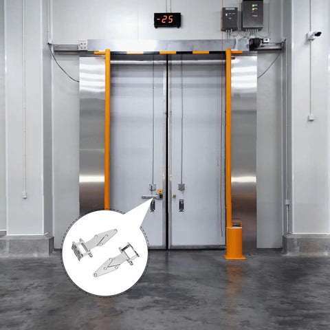 Concealed Zinc Alloy Door Hinge Set, Heavy Duty Hidden Hinge for Industrial Use, Adjustable No Show Mount, Ultra Durable Zinc Alloy Hardware for Commercial Fridges and Cabinets, 2 Pack on industrial fridge door