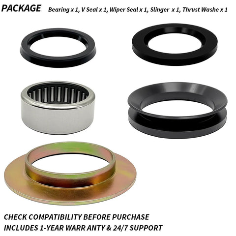 Beefed Up Outer Shaft Spindle Bearing Seal Kit for Dana 44 and 10 Bolt Front Axle components displayed