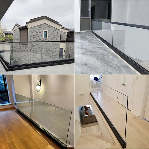 Tough As Nails Deck Railing Glass Spigot Clamp With Side Mount Bracket, Heavy Duty Commercial Pool Fence Hardware shown installed in various settings.