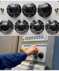 Badass Rock Solid M10 X 20 Mm Star Locking Clamping Knobs With A Grippy Polymer Design smooth adjustment knobs shown in a work setting.