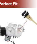 Oil Dipstick Replacement For 50cc 70cc 90cc 110cc 125cc Horizontal Engines In ATVs Quads Go Karts Dirt Bikes And Motorcycles 68mm Deep Reach Accurate Oil Level Check Easy Install Durable Aftermarket Parts shown next to engine