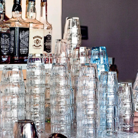 Stacked Rock Bar Stackable Double Old Fashioned Glasses 13.25 Oz Set Of 6 For Cocktails And Home Bars Clear Durable Barware