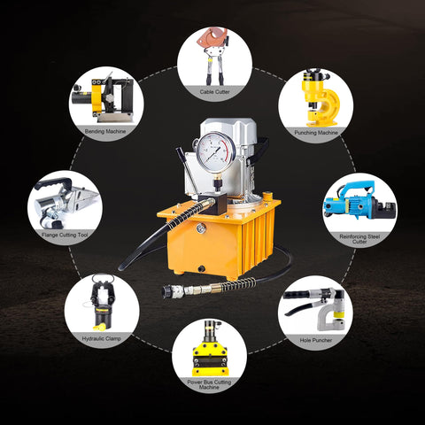 Heavy Duty 10000 Psi Electric Hydraulic Pump Power Pack 750 Watt Motor 7 Liter Tank for bending machines and cutting tools.