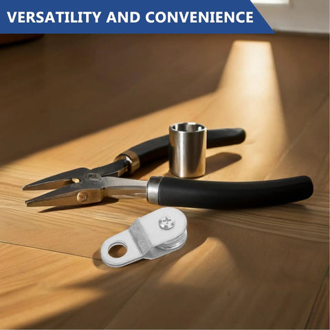 12 Pack Bearing Pulley Block Wheel For Cable Guide And Wire Rope Single Roller Beefed Up For Outdoor Lifting And Load Movement, 6mm Wire Rope Compatible, Durable Rope Pulley System For Towing And Rigging, silver pulley block on wooden surface