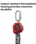 Protecta Rebel Self Retracting Lifeline 6 Foot Polyester Web With Steel Snap Hook And Carabiner Black Red