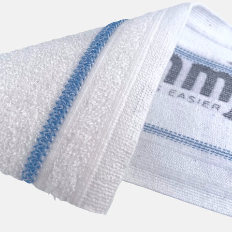 Close-up of Semi Disposable Microfiber Mop Pads For Shark S3101 S3250 S3251 SK410 SK435CO SK460 SK140 SK141 S1000 S1000A with blue stitching.